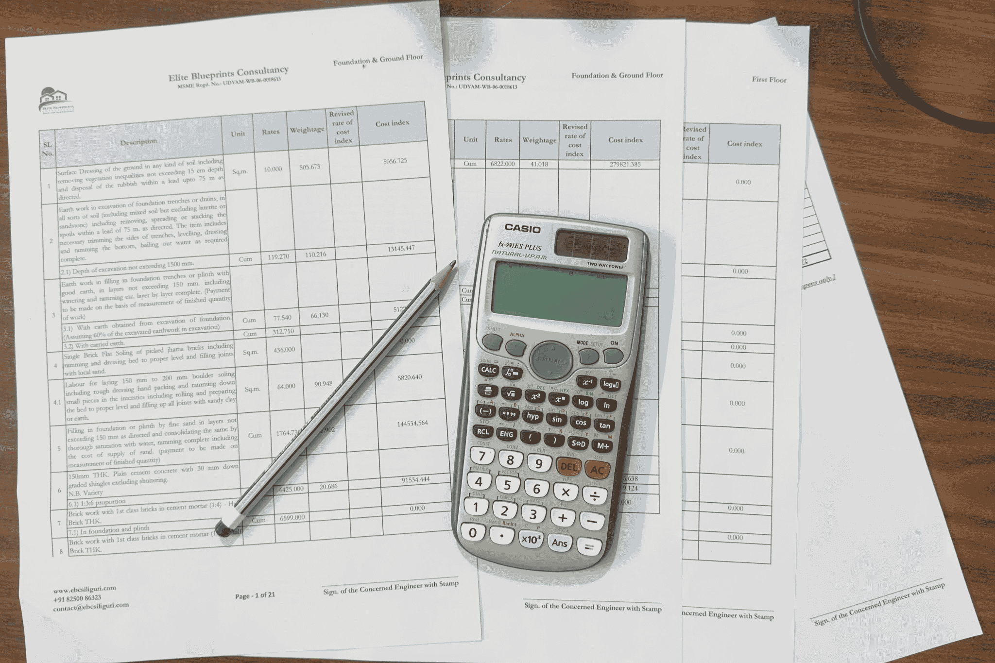 Building Estimate Page