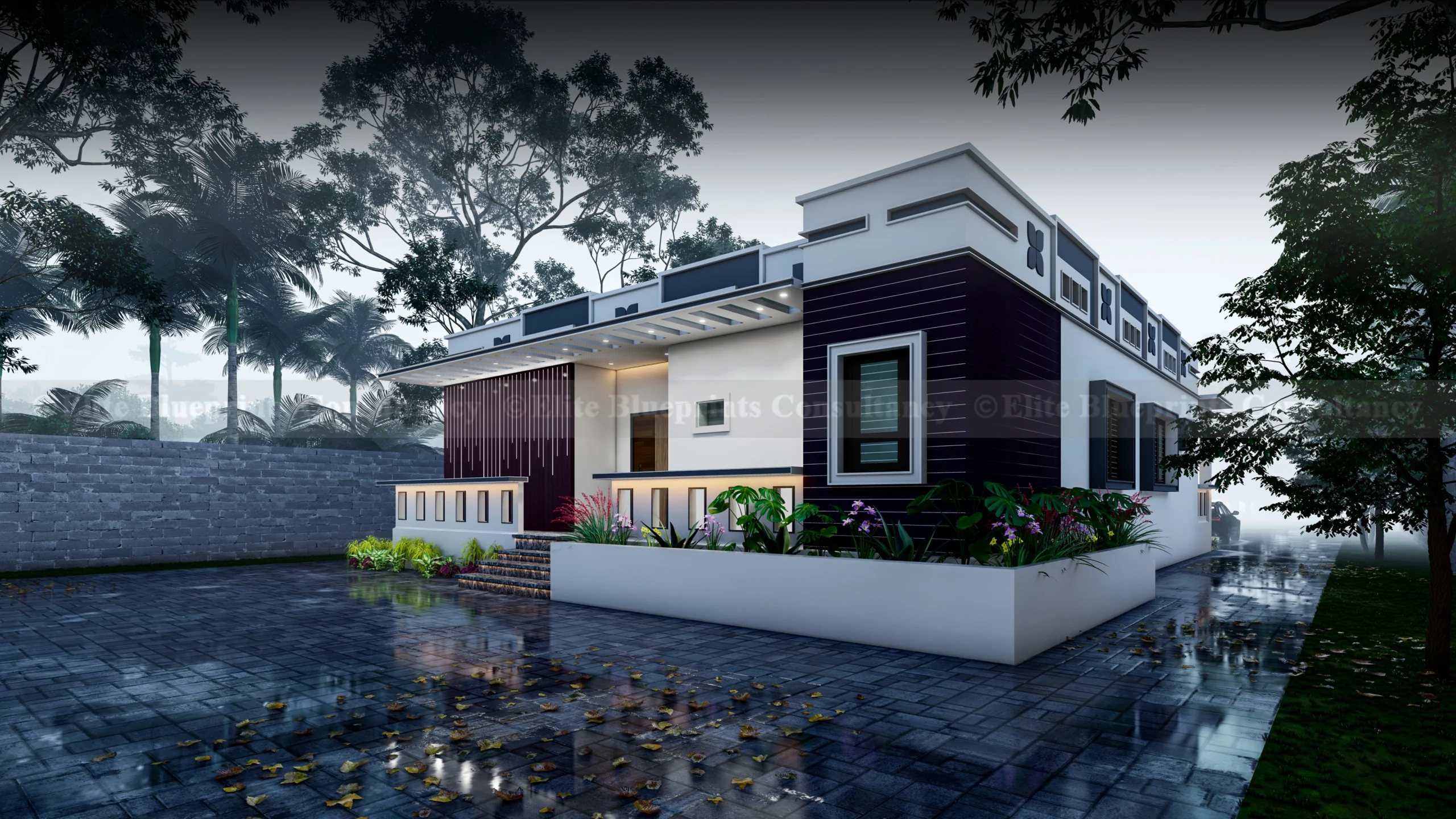 exterior view of a residential bungalow