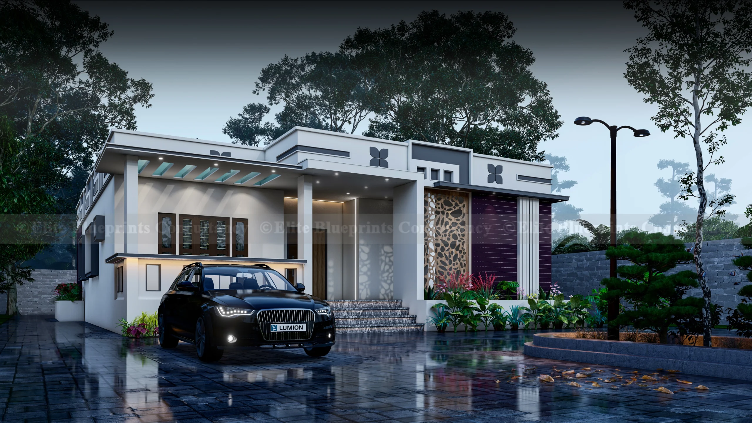 exterior view of a residential bungalow