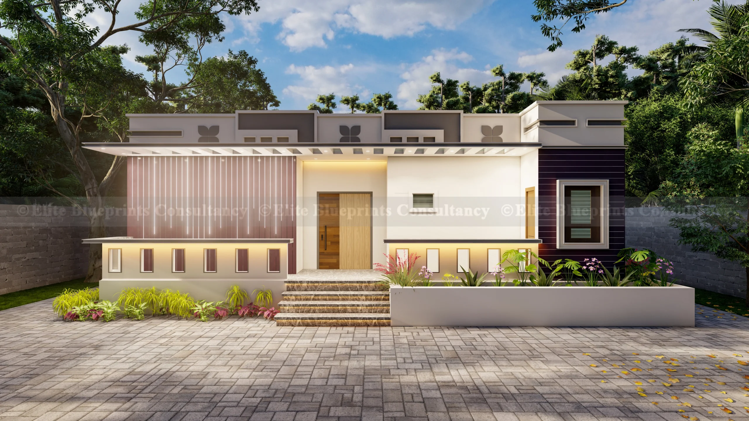 Exterior view of a Residential bungalow at Alipurduar, west bengal.